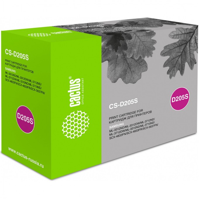 Лазерный картридж CACTUS (MLT-D205S) для Samsung ML3300, 3310d, 3310nd, 3312nd, 3710, 3710d, 3710nd, 3712dw, 3712nd; SCX 4833fd, 4833fr, 4833, 4835, 5637, 5637fr, 5639, 5639fr, 5737fw, 5739fw, черный, 2 000 стр. CS-D205S Лазерный картридж CACTUS (MLT-D205S) для Samsung ML3300, 3310d, 3310nd, 3312nd, 3710, 3710d, 3710nd, 3712dw, 3712nd; SCX 4833fd, 4833fr, 4833, 4835, 5637, 5637fr, 5639, 5639fr, 5737fw, 5739fw, черный, 2 000 стр. CS-D205S