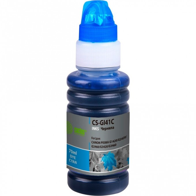 Чернила CACTUS для Canon Pixma G1420, G2420, G2460, G3420, G3460, голубой, 70 мл CS-GI41C Чернила CACTUS для Canon Pixma G1420, G2420, G2460, G3420, G3460, голубой, 70 мл CS-GI41C