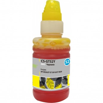 Чернила CACTUS CS-GT52Y для HP DeskJet GT 5810, 5820, 5812, 5822, желтый, 100 мл Чернила CACTUS CS-GT52Y для HP DeskJet GT 5810, 5820, 5812, 5822, желтый, 100 мл