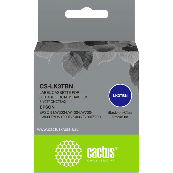 Картридж ленточный CACTUS для Epson LW300, LW400, LW700, LW600P, LW1000P, K400, Z700, Z900, черный cs-lk3tbn Картридж ленточный CACTUS для Epson LW300, LW400, LW700, LW600P, LW1000P, K400, Z700, Z900, черный cs-lk3tbn