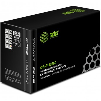 Лазерный картридж CACTUS CS-PH3260 (106R02778) для Xerox Phaser 3052, 3052ni, 3260, 3260dni; WorkCentre 3215, 3215dn, 3215ni, 3225, черный, 3 000 стр. Лазерный картридж CACTUS CS-PH3260 (106R02778) для Xerox Phaser 3052, 3052ni, 3260, 3260dni; WorkCentre 3215, 3215dn, 3215ni, 3225, черный, 3 000 стр.