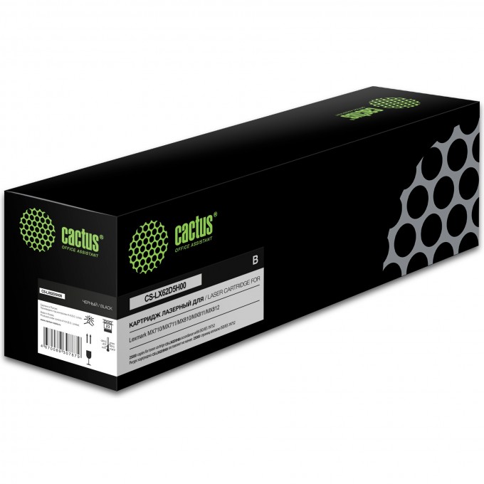 Лазерный картридж CACTUS (62D5H0E) для Lexmark MX710, MX711, MX810, MX811, черный, 25 000 стр. CS-LX62D5H00 Лазерный картридж CACTUS (62D5H0E) для Lexmark MX710, MX711, MX810, MX811, черный, 25 000 стр. CS-LX62D5H00