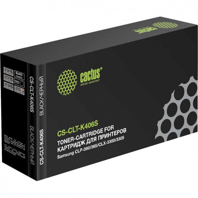 Лазерный картридж CACTUS (CLT-K406S) для Samsung CLP360, 365, 365w; Xpress C410w, C460w, черный, 1 500 стр. CS-CLT-K406S Лазерный картридж CACTUS (CLT-K406S) для Samsung CLP360, 365, 365w; Xpress C410w, C460w, черный, 1 500 стр. CS-CLT-K406S
