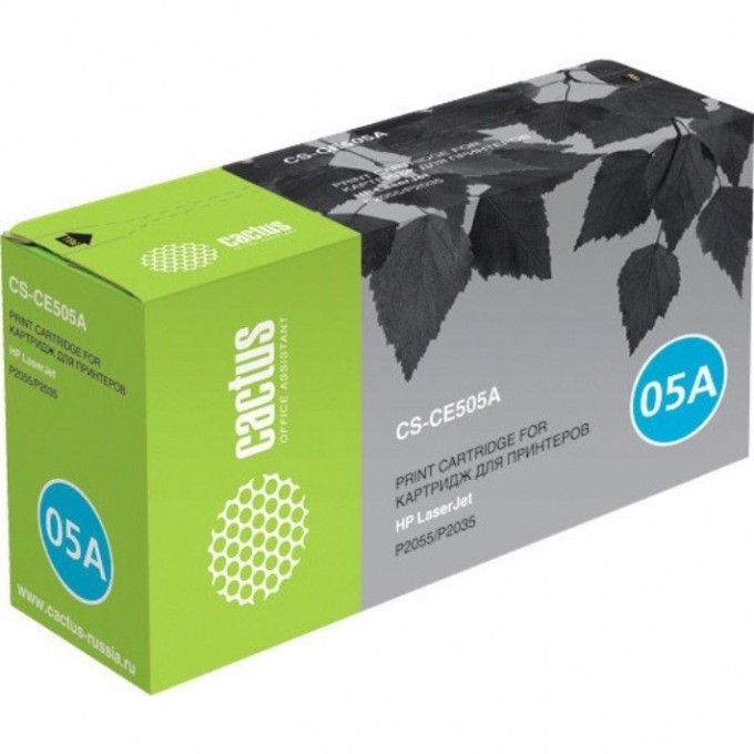 Лазерный картридж CACTUS (HP 05A) для HP LaserJet P2030, P2035, P2035n, P2050, P2055, P2055d, P2055dn, P2055x, черный, 2 300 стр. CS-CE505A Лазерный картридж CACTUS (HP 05A) для HP LaserJet P2030, P2035, P2035n, P2050, P2055, P2055d, P2055dn, P2055x, черный, 2 300 стр. CS-CE505A