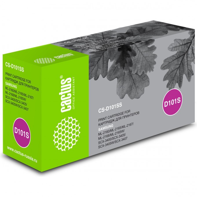 Лазерный картридж CACTUS (MLT-D101S) для Samsung ML2160, 2162, 2165, 2165w, 2167, 2168, 2168w; SCX3400, 3400f, 3405, 3405f, 3405fw, 3405w, 3407; SF760p, черный, 1 500 стр. CS-D101SS Лазерный картридж CACTUS (MLT-D101S) для Samsung ML2160, 2162, 2165, 2165w, 2167, 2168, 2168w; SCX3400, 3400f, 3405, 3405f, 3405fw, 3405w, 3407; SF760p, черный, 1 500 стр. CS-D101SS