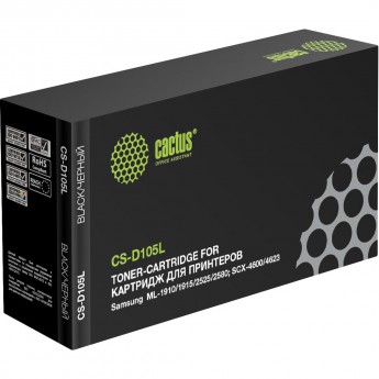 Лазерный картридж CACTUS CS-D105L (MLT-D105L) для Samsung ML 1910, 1915, 2525, 2525w, 2540, 2540r, 2580, 2580n; SCX 4600, 4623, 4623f, 4623fn, 4623fw; SF 650, 650p, черный, 2 500 стр. Лазерный картридж CACTUS CS-D105L (MLT-D105L) для Samsung ML 1910, 1915, 2525, 2525w, 2540, 2540r, 2580, 2580n; SCX 4600, 4623, 4623f, 4623fn, 4623fw; SF 650, 650p, черный, 2 500 стр.