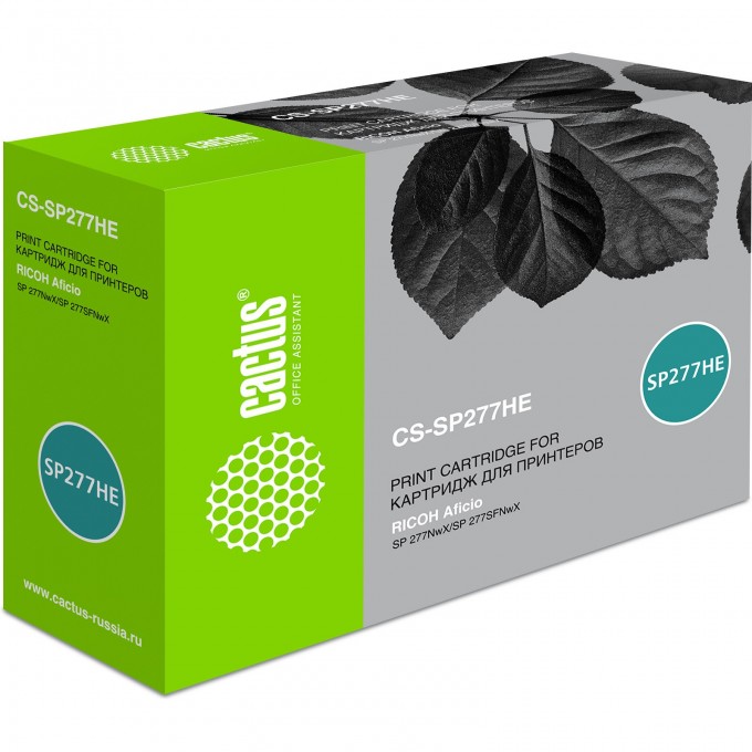 Лазерный картридж CACTUS (SP 277HE) для Ricoh Aficio SP 277NwX, SP 277SFNwX, SP 277SNwX, черный, 2 600 стр. CS-SP277HE Лазерный картридж CACTUS (SP 277HE) для Ricoh Aficio SP 277NwX, SP 277SFNwX, SP 277SNwX, черный, 2 600 стр. CS-SP277HE