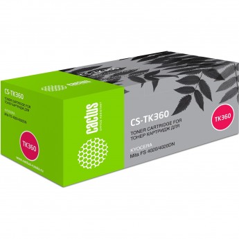 Лазерный картридж CACTUS CS-TK360 (TK-360) для принтеров Kyocera Mita FS 4020, 4020dn, черный, 20 000 стр.