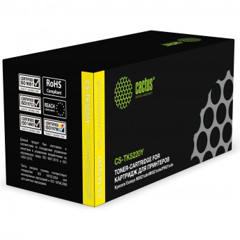 Лазерный картридж CACTUS CS-TK5220Y (TK-5220Y) для Kyocera Ecosys M5521cdn, M5521cdw, P5021cdn, P5021cdw, желтый, 1 200 стр.