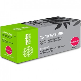Лазерный картридж CACTUS CS-TK5230BK (TK-5230K) для Kyocera Ecosys M5521cdn, M5521cdw, P5021cdn, P5021cdw, черный, 2 600 стр.