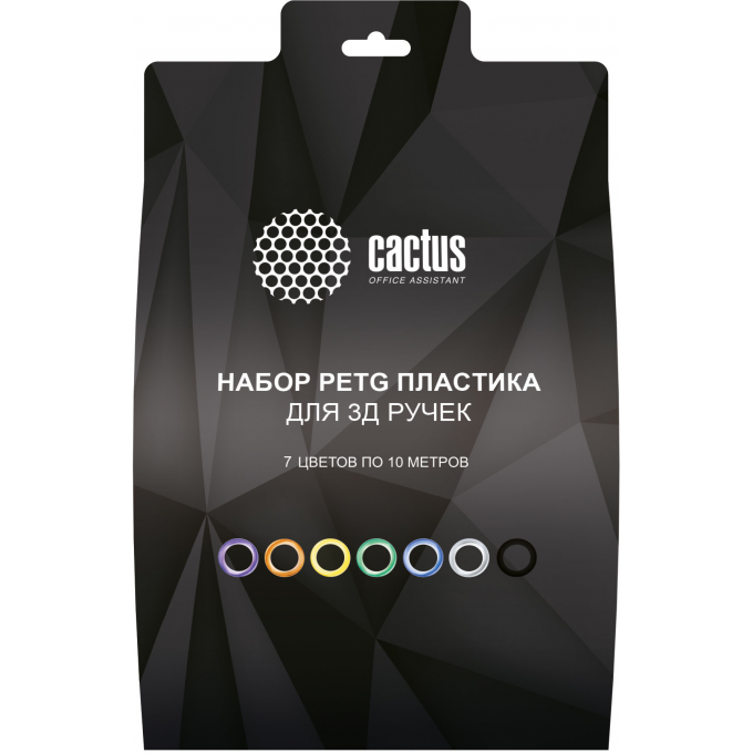 Пластик для 3D-ручки CACTUS PETG d1.75 мм, 10 м, 7 цветов CS-3D-PETG-7X10M Пластик для 3D-ручки CACTUS PETG d1.75 мм, 10 м, 7 цветов CS-3D-PETG-7X10M