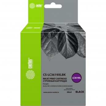 Струйный картридж CACTUS CS-LC3619XLBK для Brother MFC J2330dw, J2730dw, J3530dw, J3930dw, увеличенной емкости, черный, 68 мл Струйный картридж CACTUS CS-LC3619XLBK для Brother MFC J2330dw, J2730dw, J3530dw, J3930dw, увеличенной емкости, черный, 68 мл