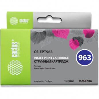 Струйный картридж CACTUS CS-EPT963 (T0963) для принтеров Epson Stylus Photo R2880, пурпурный, 13 мл Струйный картридж CACTUS CS-EPT963 (T0963) для принтеров Epson Stylus Photo R2880, пурпурный, 13 мл