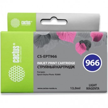 Струйный картридж CACTUS CS-EPT966 (T0966) для принтеров Epson Stylus Photo R2880, светло-пурпурный, 13 мл Струйный картридж CACTUS CS-EPT966 (T0966) для принтеров Epson Stylus Photo R2880, светло-пурпурный, 13 мл