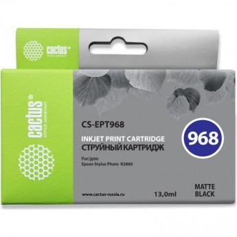 Струйный картридж CACTUS CS-EPT968 (T0968) для принтеров Epson Stylus Photo R2880, черный матовый, 13 мл Струйный картридж CACTUS CS-EPT968 (T0968) для принтеров Epson Stylus Photo R2880, черный матовый, 13 мл