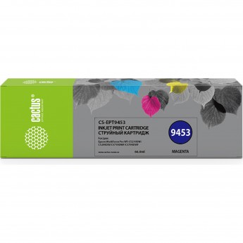 Струйный картридж CACTUS CS-EPT9453 (T9453) для Epson WorkForce WF C5290dw, WF C5790dw, пурпурный, 66 мл Струйный картридж CACTUS CS-EPT9453 (T9453) для Epson WorkForce WF C5290dw, WF C5790dw, пурпурный, 66 мл
