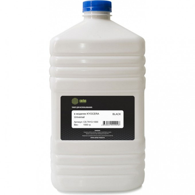 Тонер CACTUS для принтера Kyocera Universal toner, черный, флакон 1'000 гр. CS-TKY2-1000 Тонер CACTUS для принтера Kyocera Universal toner, черный, флакон 1'000 гр. CS-TKY2-1000